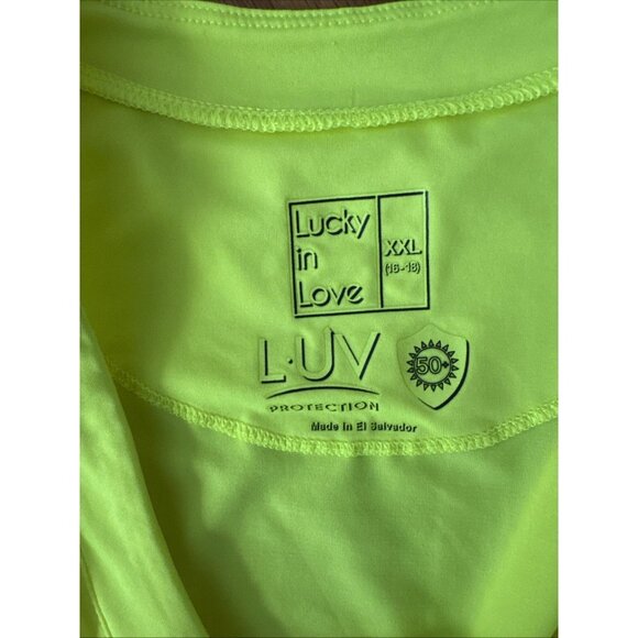 Lucky In Love Luv 50+ Women's Athletic Shirt Long Sleeve Yellow Size XXL - Picture 3 of 5